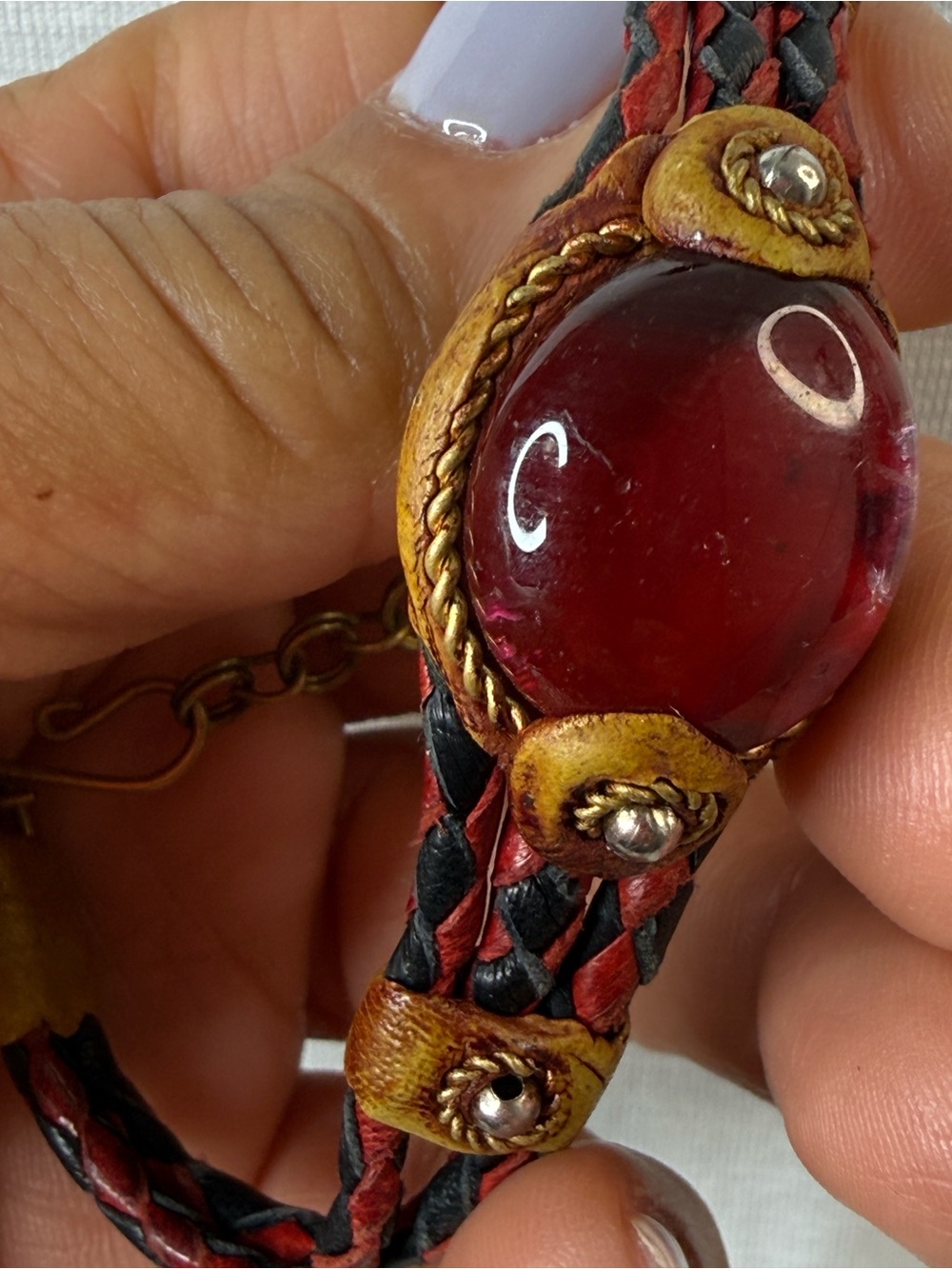 Handmade Genuine Leather Braided Rakhi Bracelet for Men